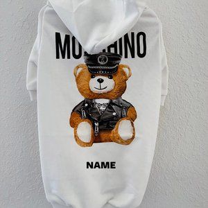 Custom Fancy dog hoodie in white